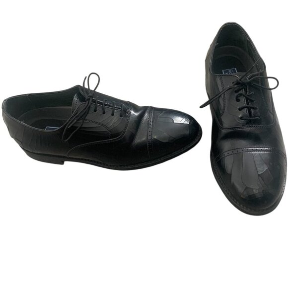 BOSTONIAN STOCKBRIDGE SCOTT BLACK LEATHER LACE UP LOAFER OXFORDS 7.5 D (WIDE) - Picture 2 of 9